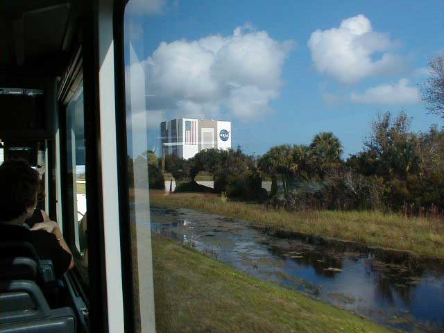 Here's the huge Shuttle Assembly building...and guess what...there's gators in those waters !