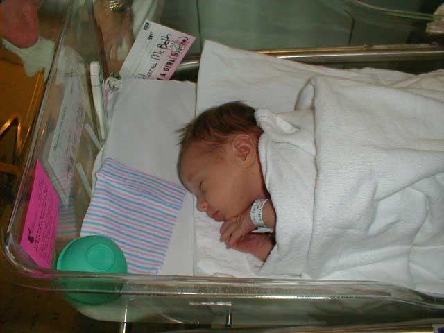 Here's the sleepy newborn