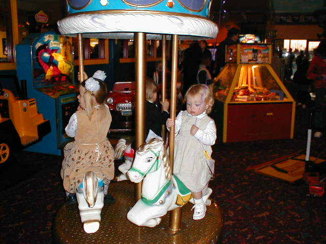 Leila on her first merry go round